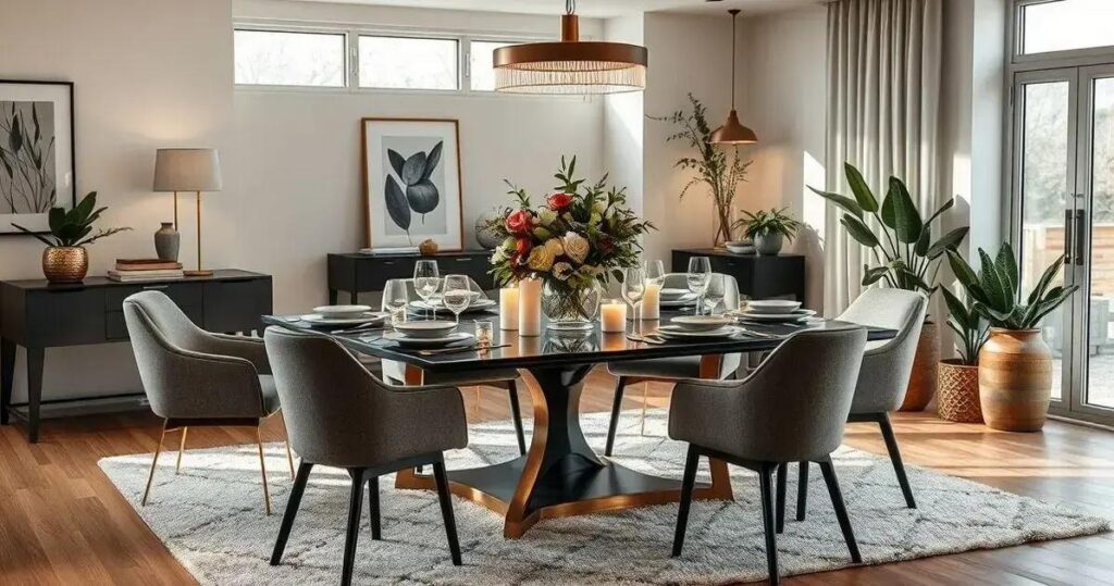 decoração de sala de jantar moderna