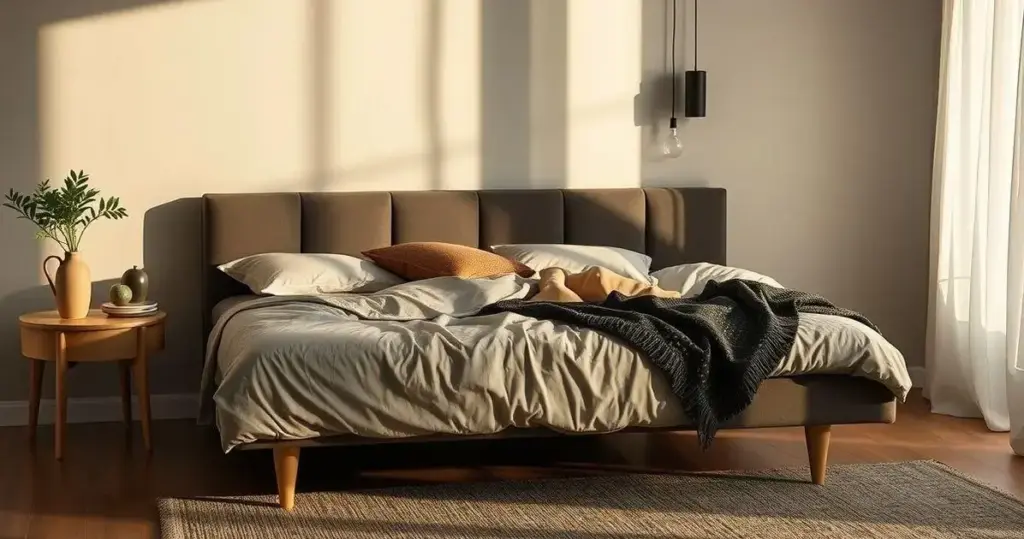 cabeceira de cama estofada